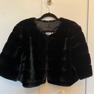 Faux fur shrug